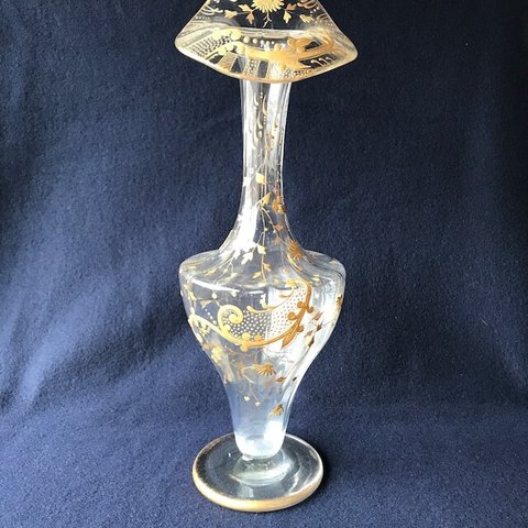 ボヘミアガラス　Harrach Vase アンティーク花瓶1880-1890