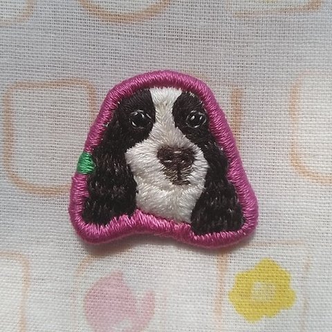 イングリッシュコッカースパニエル 刺繍ブローチ