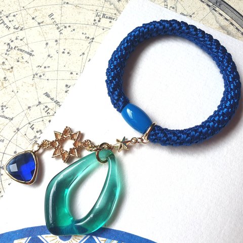 【Oriental】 Hair Tie "Blue" ①