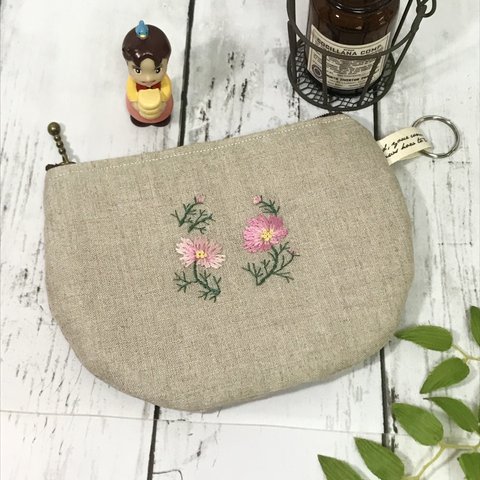 刺繍ポーチ🌸コスモス🌸