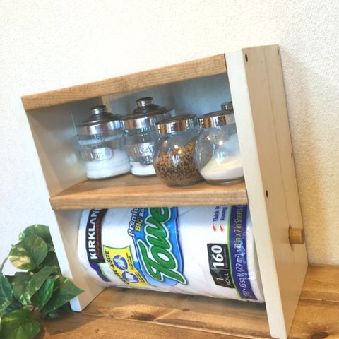 2段 コストコsize  ＊  kitchen  paper rack⁑ キッチンペーパー スパイスラック 