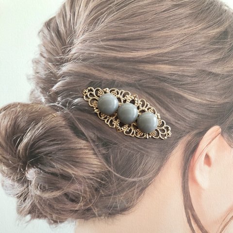 キラキラ カボション 髪留め ヘアクリップ ハンドメイド