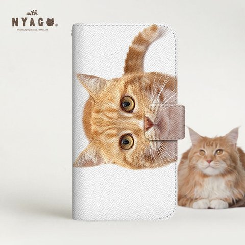  猫のスマホケース NYAGO 手帳型ケース 全機種対応［ 小粒ちゃん ペロペロするにゃ～。ごはんはまだかにゃ？ ］No.2S2750