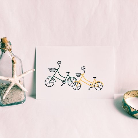 自転車 ﾎﾟｽﾄｶｰﾄﾞ2枚ｾｯﾄ