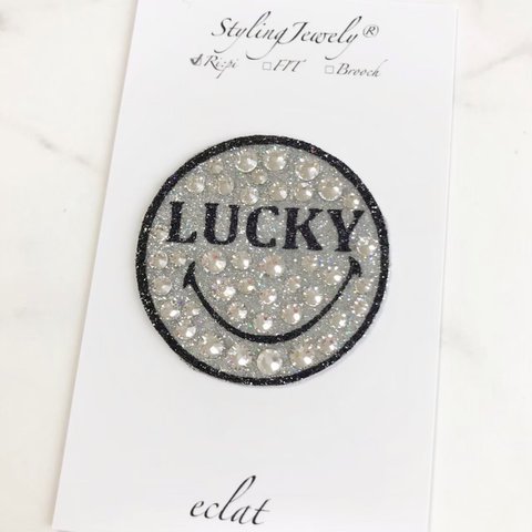 【リピ】スワロフスキーLUCKYにこちゃんシール デコステッカー  スタイリングジュエリー