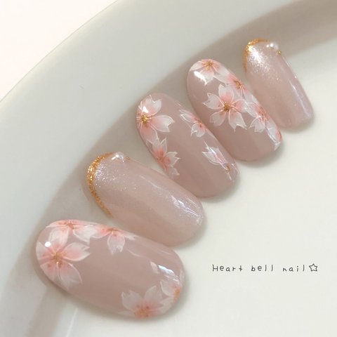 ネイルチップ…大人な桜ネイル①…♪