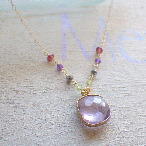 ＊セール！＊Amerhyst Gem Necklace 14kgf