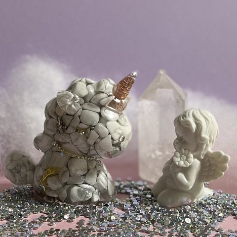 うま年☆癒しの🦄ユニコーンオルゴナイト☆ハウライト