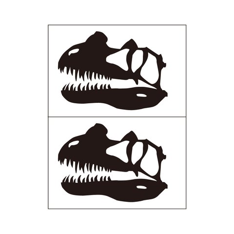 恐竜の頭骨　アイロンプリント