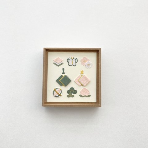 飾り雛 ( 紙の絵 原画 / 72 × 72 mm )