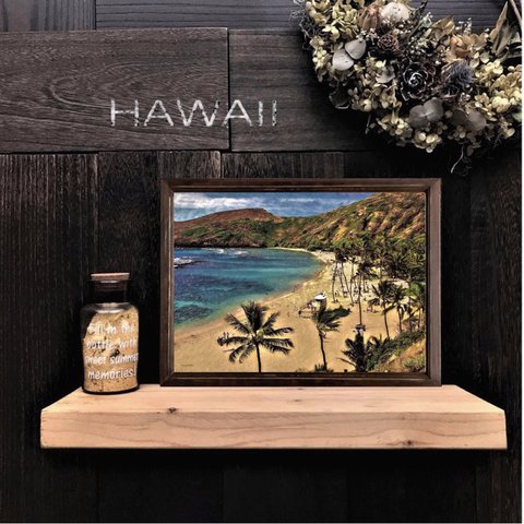 【送料無料】南国の風景☆HAWAII No.1                            フレーム付    A4サイズ