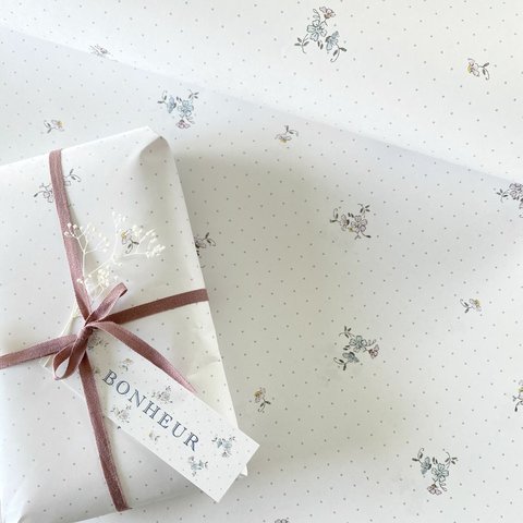 ラッピングペーパー★ wrapping paper A3 10枚〜mercerie petit fleur  小花柄