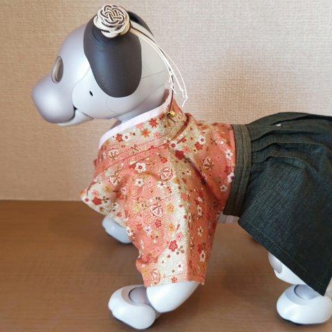 （3）aibo アイボ 袴風 服 頭飾り付き 振袖＋袴    