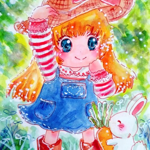 自作イラスト　女の子　オリジナル