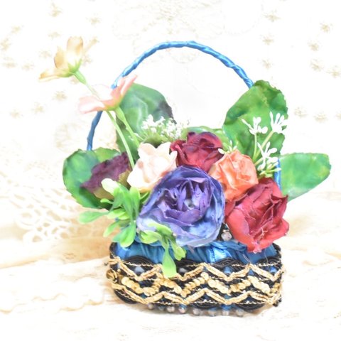 キラキラのFlower basket       敬老の日　お祝い　お誕生日『いい夫婦の日』