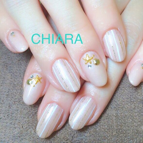 stripebeige♡流行のヒトデシェル