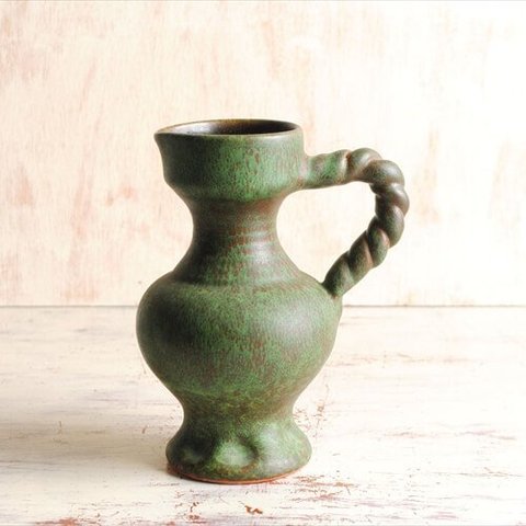 ドイツから ヴィンテージ 陶器の花瓶 花器 Art pottery フラワーポット 一輪挿し フラワーベース ミッドセンチュリー アンティーク_ig3676