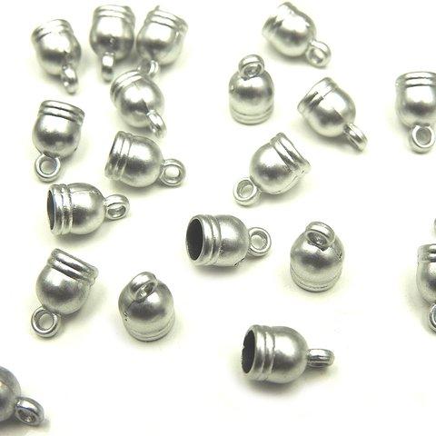 【10個】タッセルキャップ★8mm/シルバー★深キャップ/アクリルキャップ