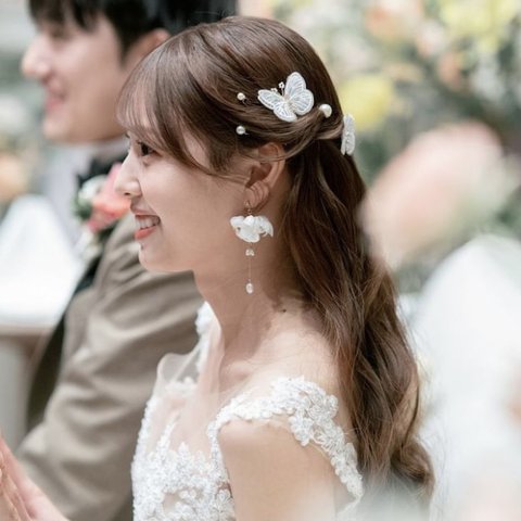 MA137 ヘアピン ウェディング　ブライダル　ゴールド　花嫁　ヘッドアクセサリー　結婚式飾り ヘッドドレス ヘッドアクセサリー ちょうちょ 結婚式　前撮り　花嫁　フォトウェディング