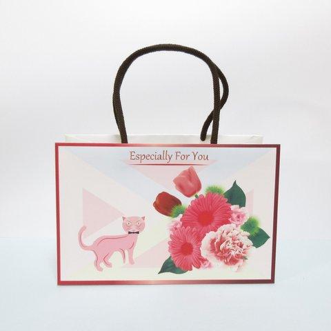 猫とお花のデコレーション紙袋5作品目