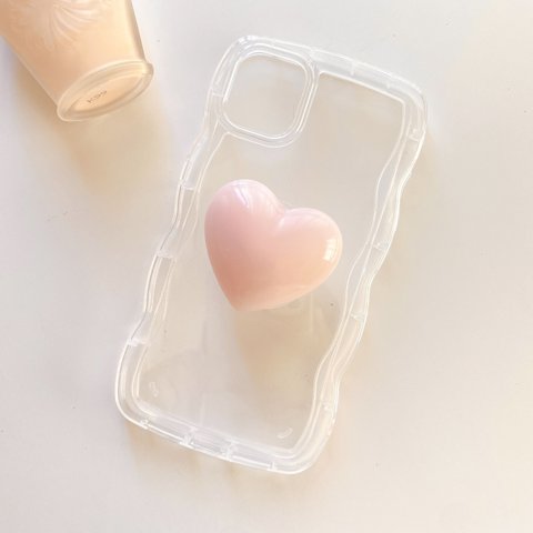 ゆるかわ♡ ハート スマホグリップ　