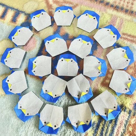 【送料無料】ペンギン 動物 アニマル 折り紙 ハンドメイド 7月 8月 壁面飾り 壁面 夏