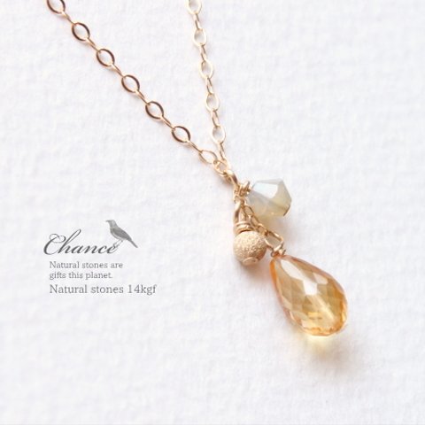 Chance 14KGF Necklace Citrine/ネックレス・シトリン