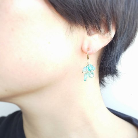 連なる欠片 × apatite : ノンホールピアス / ピアス