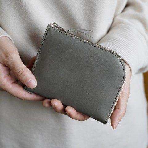 【コンパクト財布】　姫路レザー　Gray　グレー　/　革財布　ミニ財布　小さい財布　ギフト