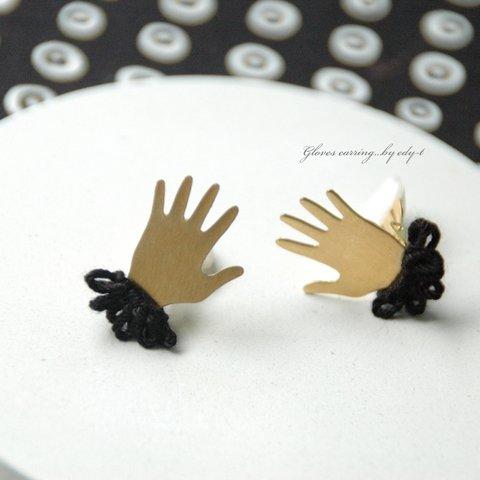 gloves earring／black