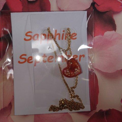 orange sapphire petal gold necklace 3