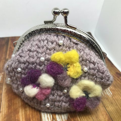 ビオラのお花 がま口財布👛