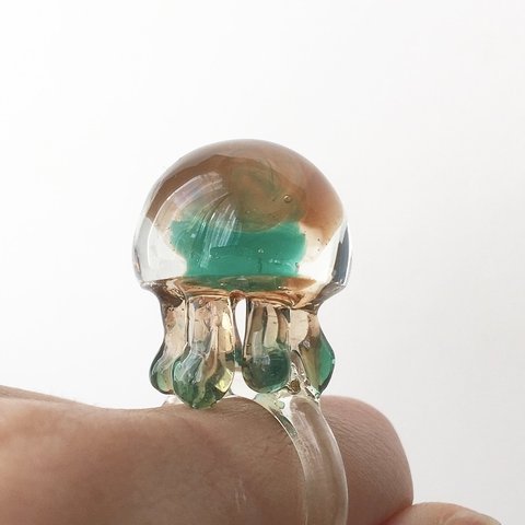 お手元くらげリング  brown ( jellyfish ring ) 