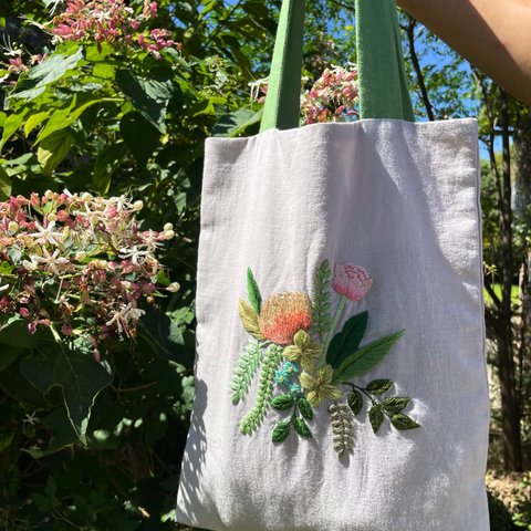 植物刺繍◎トートバッグ