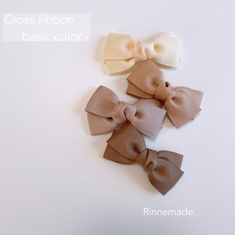 ‪ꫛꫀꪝ【 Cross ribbon - basic color - 】リボン ヘアピン ヘアクリップ リボンヘアバンド ベビーヘアバンド くすみカラー