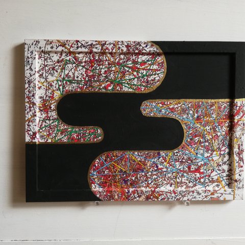 ●原画一点物●『抽象と幾何学/geometric abstract抽象画#14』インテリアアートパネル