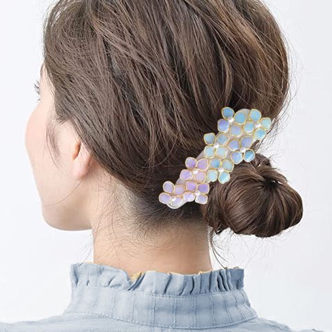 ヘアクリップ　紫陽花　 パール ヘアピン ヘアアクセサリー 上品 かわいい パーティ 結婚式 二次会母の日