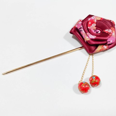 Red Rose Hairpin