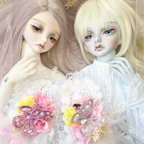 天使の落とし物 蝶々とお花のキラキラ  ヘッドドレス La goutte d'ange
