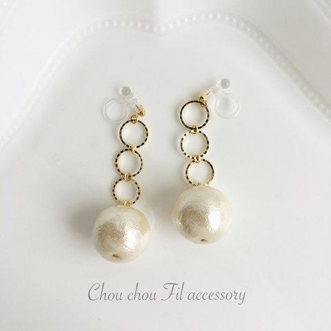 3hoop&pearl earring