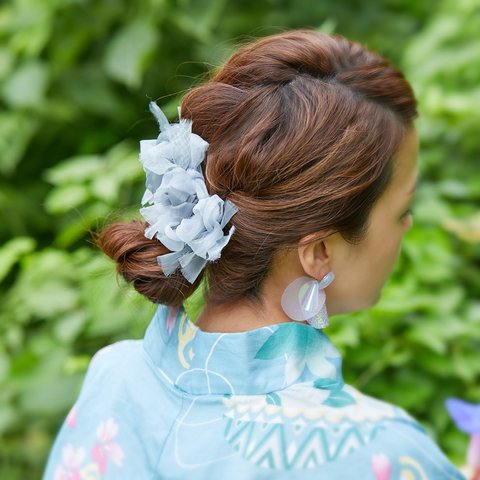 出目金｜彩る咲き編みバレッタ/ヘアクリップ