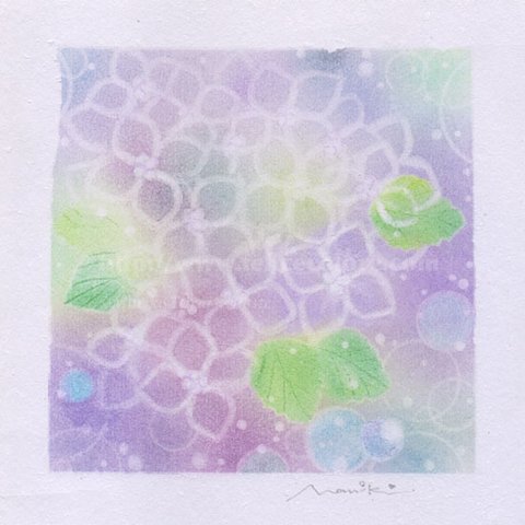 パステル原画＊紫陽花のころ