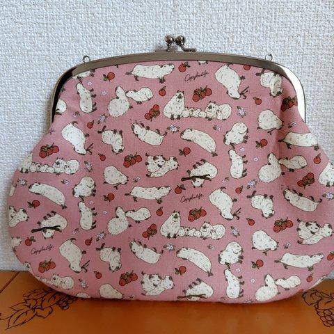 ~capybalife×capy-capyコラボ＊がま口👛バック 20.4㌢くすみピンク