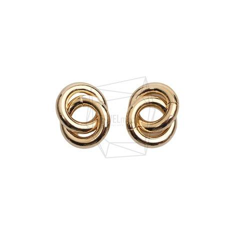 PDT-2731-G【2個入り】ダブルラウンドペンダント/Double Round Earring Charm