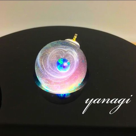 【宇宙レジン】青い惑星ペンダントトップ