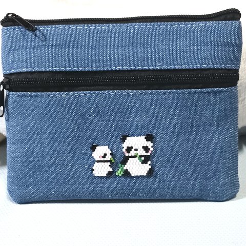 パンダ親子のポーチ🐼🐼👝