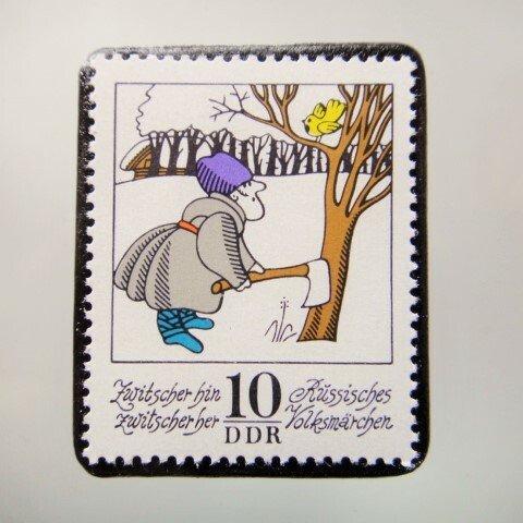 ドイツ　童話切手ブローチ　5142