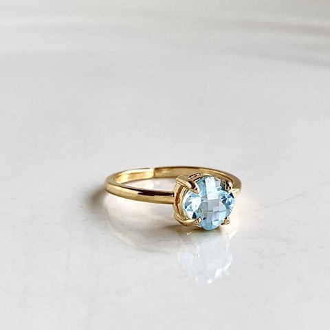 ❇︎ 天然石 ❇︎ ブルートパーズ のリング　Minette☆ RING065    ❇︎ フリーサイズ 指輪 ❇︎
