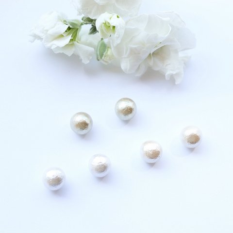 8mm  cottonpearl　ピアス/樹脂ノンホールピアス（イヤリング） 