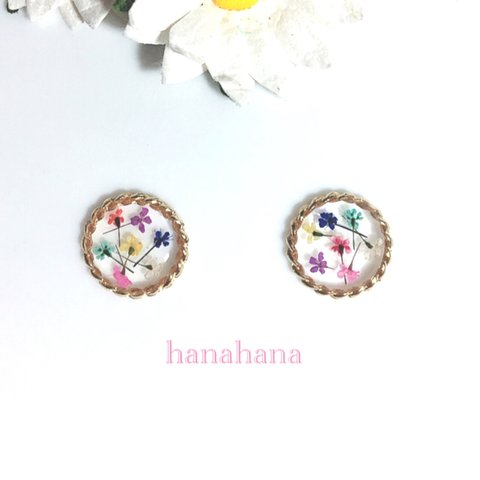 ♡×150！再販7！押花のお花畑ピアス